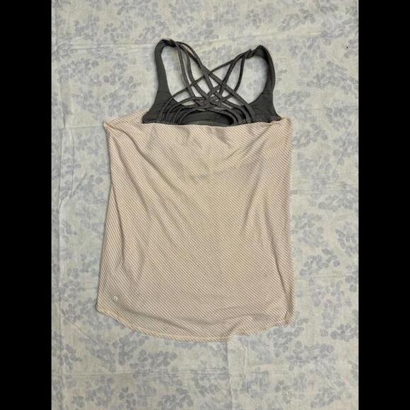 Lululemon Wild Tank | pink and gray stripes - Picture 2 of 2
